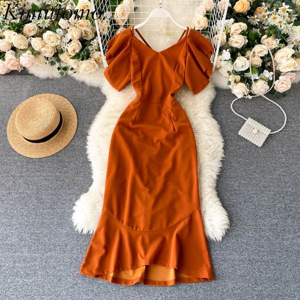 kimutomo elegant solid color dress summer office lady v-neck short puff sleeve backless high waist bodycon vestido female 210521, Black;gray
kimutomo elegant solid color dress summer office lady v-neck short puff sleeve backless high waist bodycon vestido female 210521, Black;gray