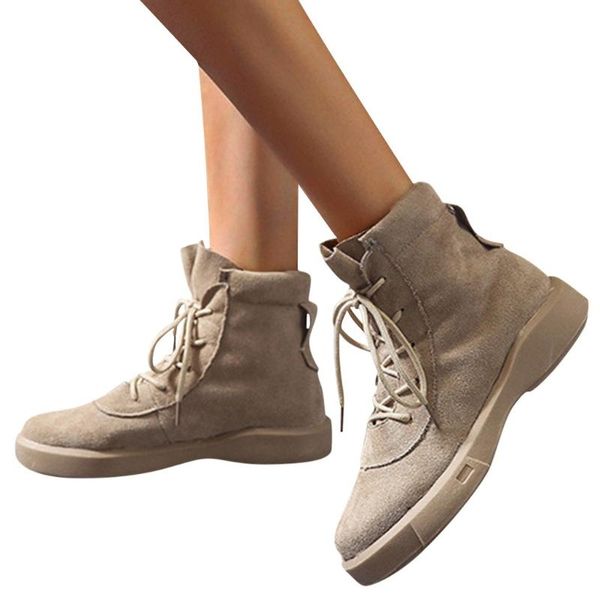 boots women suede winter keep warm retro ankle lace up flat heel round head flock pleated sewing chaussures femme, Black
boots women suede winter keep warm retro ankle lace up flat heel round head flock pleated sewing chaussures femme, Black