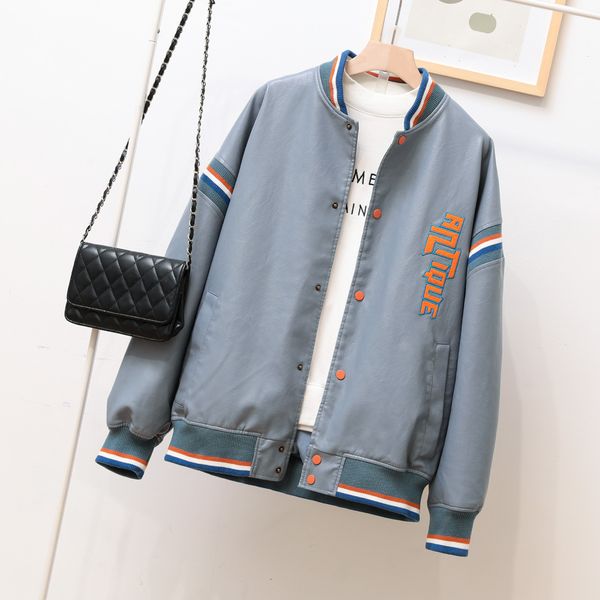 leather jacket 2021 autumn handsome loose version couple pu women's baseball fashion, Black
leather jacket 2021 autumn handsome loose version couple pu women's baseball fashion, Black