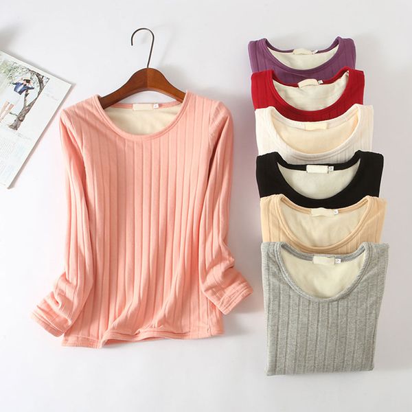 2021 winter women long sleeve arm t-shirt thicken plus velvet thermal underwear casual o neck slim-fit soft bottoming shirt, White
2021 winter women long sleeve arm t-shirt thicken plus velvet thermal underwear casual o neck slim-fit soft bottoming shirt, White