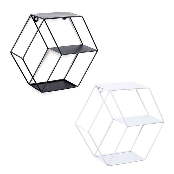 2 pcs wall shelf living room home decor figure bedroom hanging restaurant hexagonal storage stand, black & white
2 pcs wall shelf living room home decor figure bedroom hanging restaurant hexagonal storage stand, black & white