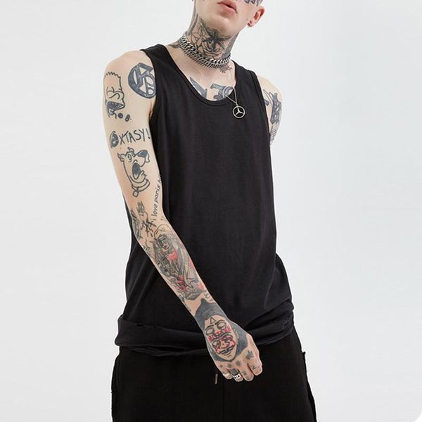 men's t-shirts sleeveless sports ripped vest casual oneck bottoming white men hip hop high street basic t-shirt 2021, White;black
men's t-shirts sleeveless sports ripped vest casual oneck bottoming white men hip hop high street basic t-shirt 2021, White;black