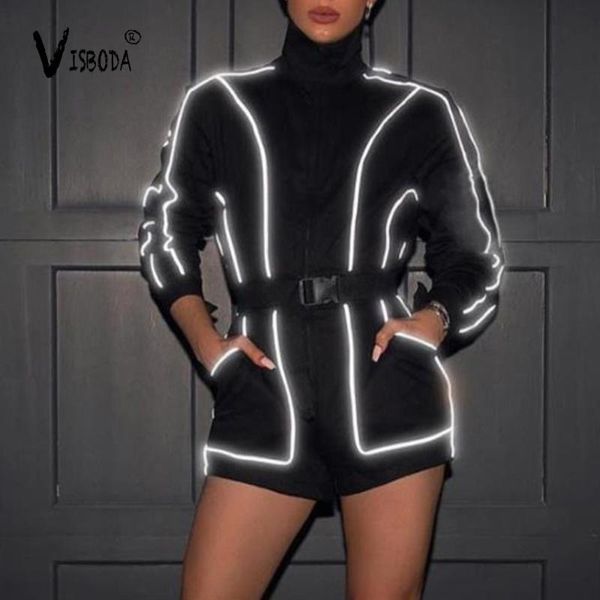 women's jumpsuits & rompers women reflective playsuit with buckle belt black loose long sleeve bodysuit fashion 2021 autumn female zipp, Black;white
women's jumpsuits & rompers women reflective playsuit with buckle belt black loose long sleeve bodysuit fashion 2021 autumn female zipp, Black;white