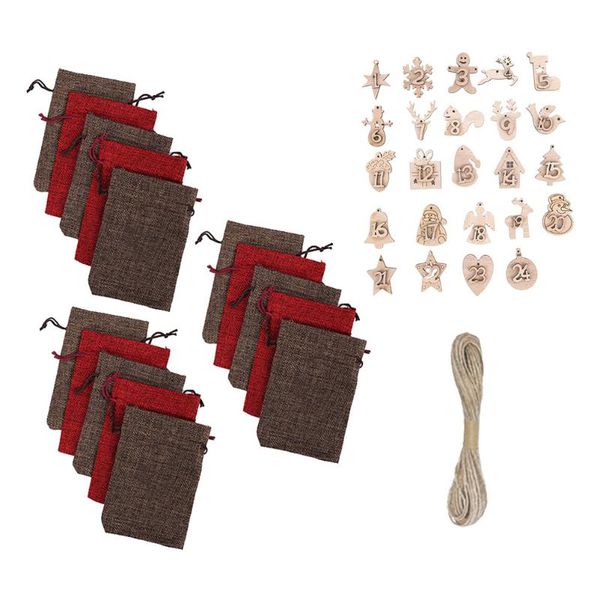 gift wrap 1 set christmas bag simple diy wooden count-down tag candy storage pouch
gift wrap 1 set christmas bag simple diy wooden count-down tag candy storage pouch