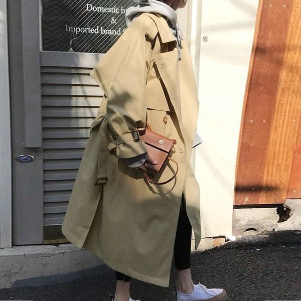 women's trench coats autumn women mid-length khaki coat plus sashes casual high street lapel double breasted long sleeve windbreaker fe, Tan;black
women's trench coats autumn women mid-length khaki coat plus sashes casual high street lapel double breasted long sleeve windbreaker fe, Tan;black