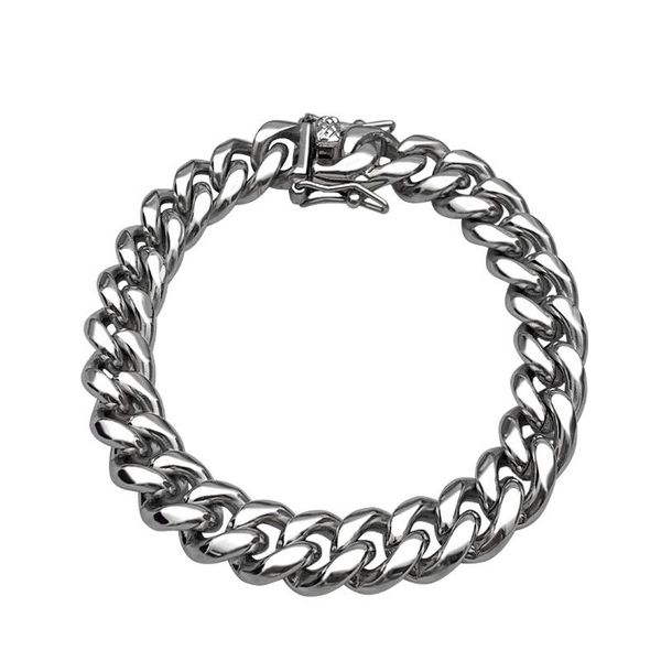 link, chain 2021 punk gothic 14mm cuban bracelets for women men friends gift bohemian stainless steel wristband bangles jewelry, Black
link, chain 2021 punk gothic 14mm cuban bracelets for women men friends gift bohemian stainless steel wristband bangles jewelry, Black