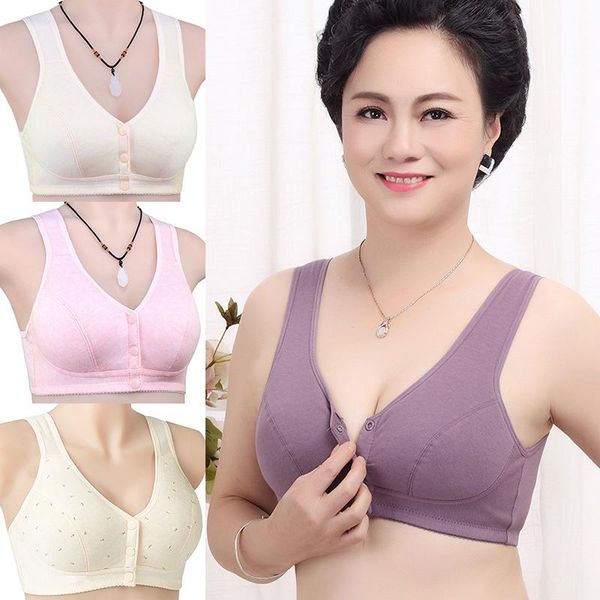 bras middle age & old women wireless cotton bra front-close bralette large size comfortable soft absorb sweat air permeability bratop, Red;black
bras middle age & old women wireless cotton bra front-close bralette large size comfortable soft absorb sweat air permeability bratop, Red;black