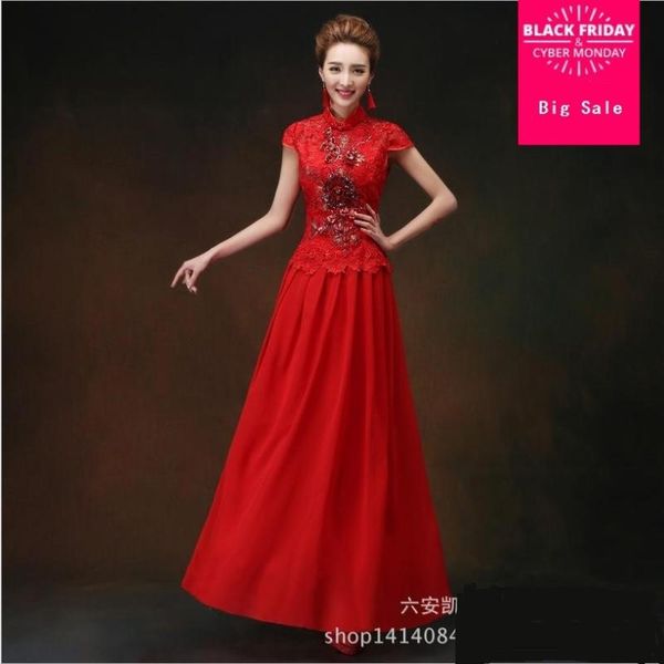 2021 beading diamond slim gown dress red stitching embroidery hollow cut bride toast clothing long cheongsam w886
2021 beading diamond slim gown dress red stitching embroidery hollow cut bride toast clothing long cheongsam w886