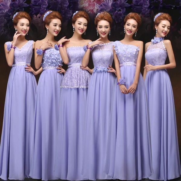 bridesmaid dress light purple long floor length chorus performance dancing, White;pink
bridesmaid dress light purple long floor length chorus performance dancing, White;pink