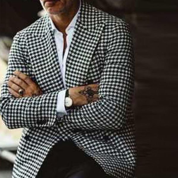 men's suits & blazers 2021 spring and autumn clothing all-match slim comfortable plaid jacket fashion trend casual suit, White;black
men's suits & blazers 2021 spring and autumn clothing all-match slim comfortable plaid jacket fashion trend casual suit, White;black