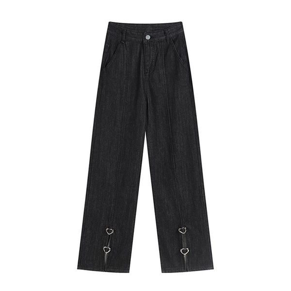 women's jeans women straight fashion ins street loose casual pants tide autumn female vintage high waist wide leg split long trousers, Blue
women's jeans women straight fashion ins street loose casual pants tide autumn female vintage high waist wide leg split long trousers, Blue