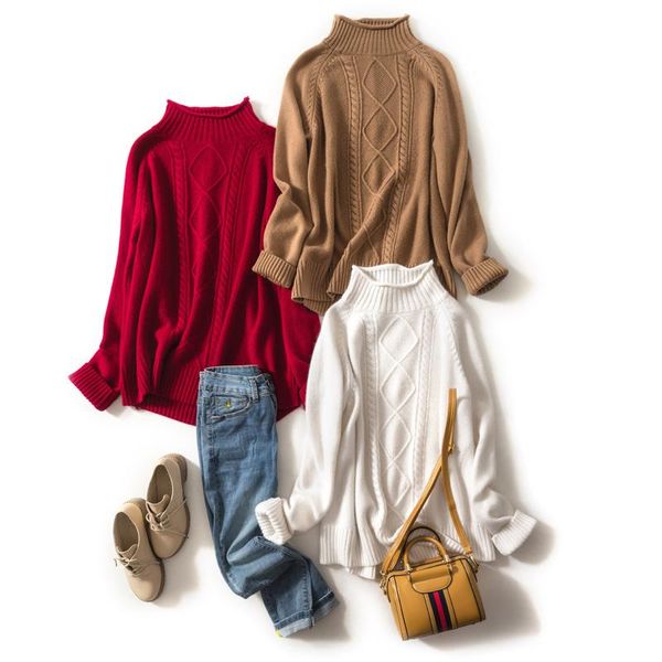 women's sweaters autumn winter fashion sweater women turtleneck cashmere knitting pullover loose plus size, White;black
women's sweaters autumn winter fashion sweater women turtleneck cashmere knitting pullover loose plus size, White;black