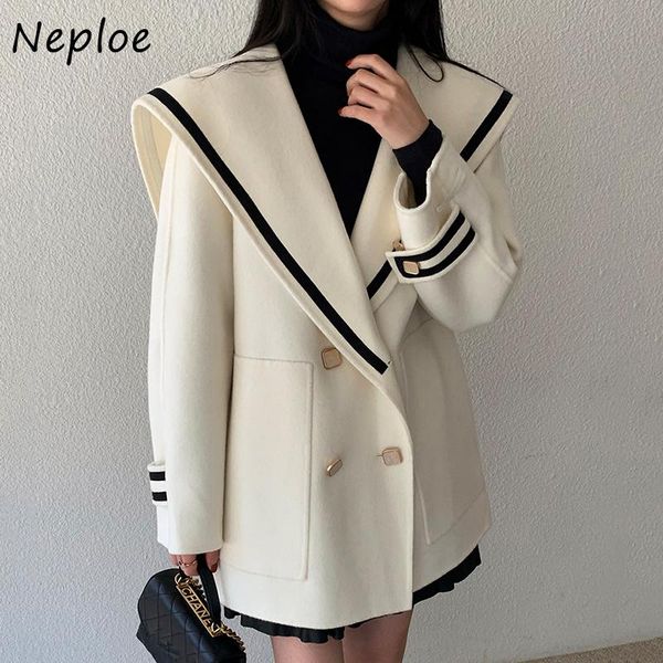 women's wool & blends neploe long sleeve warm coat women autumn and winter hit color double-breasted jacket loose large pockets woman, Black
women's wool & blends neploe long sleeve warm coat women autumn and winter hit color double-breasted jacket loose large pockets woman, Black