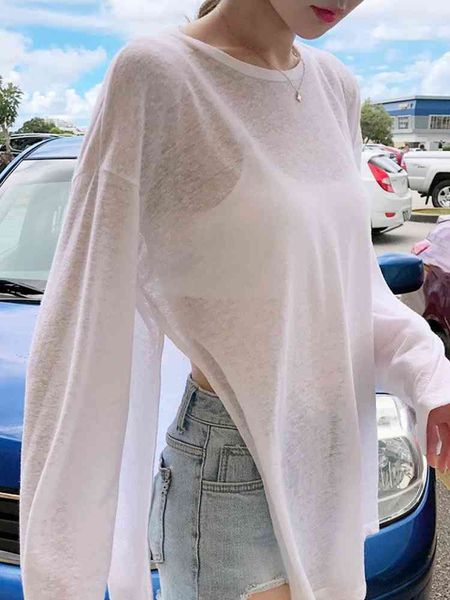 tee will fine beach see through oversize loose t-shirt loosen side white slit fashion female high top
tee will fine beach see through oversize loose t-shirt loosen side white slit fashion female high top