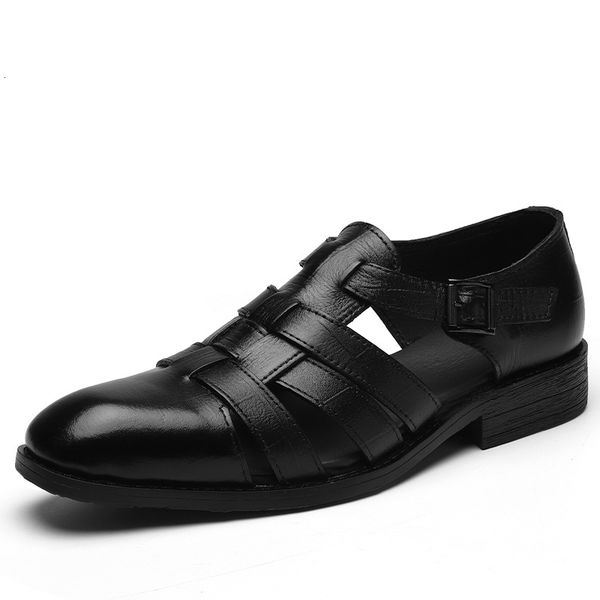 dress shoes classic men's legitimate leather sandals, casual business comfortable shoes, solid summer shoes. ltgg, Black
dress shoes classic men's legitimate leather sandals, casual business comfortable shoes, solid summer shoes. ltgg, Black