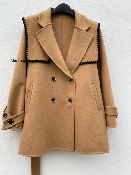 women's wool & blends muxi women winter coat hepburn woolen coats and jackets suit collar navy mid-length, Black
women's wool & blends muxi women winter coat hepburn woolen coats and jackets suit collar navy mid-length, Black