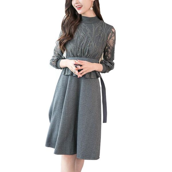 casual dresses 2021 spring summer fashion dress high waist flounce thin seven sleeves lace hollow women long section vestidos 3004, Black;gray
casual dresses 2021 spring summer fashion dress high waist flounce thin seven sleeves lace hollow women long section vestidos 3004, Black;gray