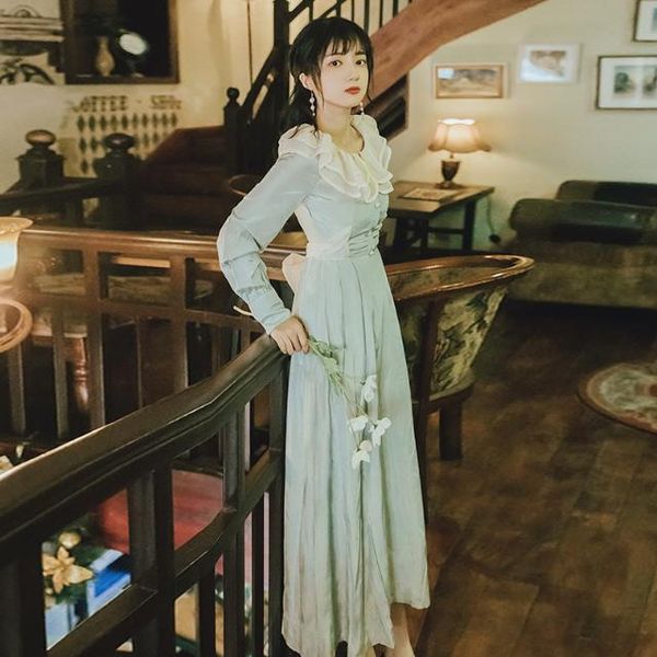 dress for women winter dress autumn new arrival retro peter pan collar collect waist patterned woman long dresses, Black;gray
dress for women winter dress autumn new arrival retro peter pan collar collect waist patterned woman long dresses, Black;gray