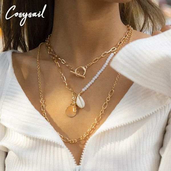 cosysail multilayer shell with sequin pendant necklace for female metal ot buckle chain statement jewelry gift 2021 chains, Silver
cosysail multilayer shell with sequin pendant necklace for female metal ot buckle chain statement jewelry gift 2021 chains, Silver