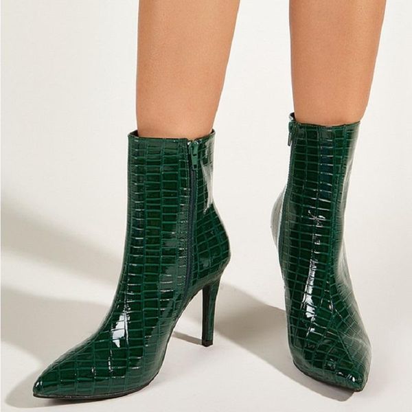 boots patent leather women ankle autumn winter high heels ladies shoes pointed toe stiletto female botas mujer, Black
boots patent leather women ankle autumn winter high heels ladies shoes pointed toe stiletto female botas mujer, Black