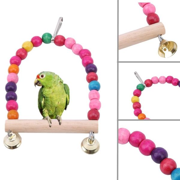 other bird supplies wooden parrot swing toy cage accessories stand rack hanging perch for with colorful beads bells
other bird supplies wooden parrot swing toy cage accessories stand rack hanging perch for with colorful beads bells