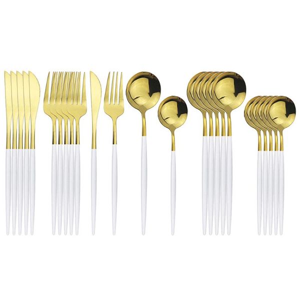 white gold cutlery set 24pcs stainless steel dinnerware knives fork dessert spoon tableware western kitchen flatware sets
white gold cutlery set 24pcs stainless steel dinnerware knives fork dessert spoon tableware western kitchen flatware sets