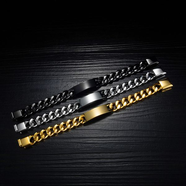 men chain bracelet stainles curb cuban link chain bangle for male women hiphop trendy wrist vintage magnetic clasp jewelry gift dhl, Black
men chain bracelet stainles curb cuban link chain bangle for male women hiphop trendy wrist vintage magnetic clasp jewelry gift dhl, Black