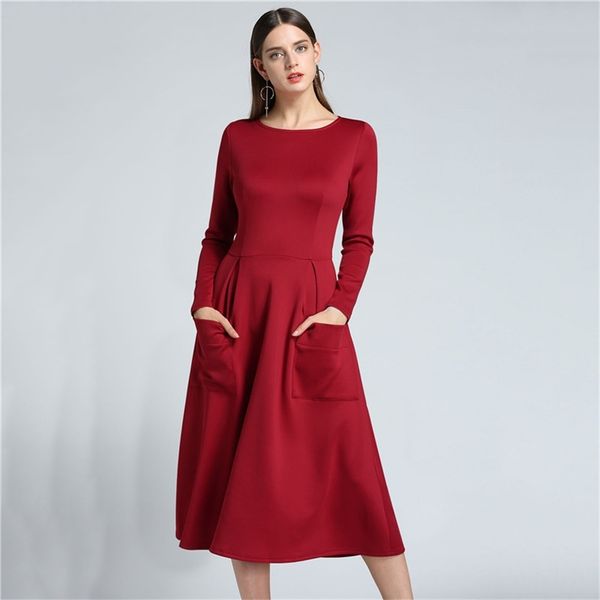 winter dress women wine red black blue long sleeve es autumn zipper pockets high waist loose slim chic lr252 210531, Black;gray
winter dress women wine red black blue long sleeve es autumn zipper pockets high waist loose slim chic lr252 210531, Black;gray