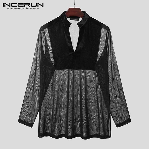 men long sleeve v neck solid camisa incerun fashion patchwork shirts mens transparent party nightclub blusa dance shirt 5xl men's casua, White;black
men long sleeve v neck solid camisa incerun fashion patchwork shirts mens transparent party nightclub blusa dance shirt 5xl men's casua, White;black