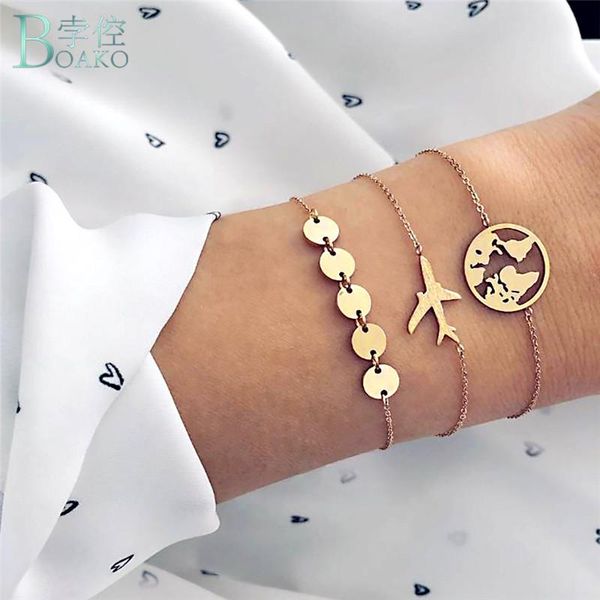 link, chain boako 3pcs/set vintage airplane charm bangle bracelet for women bohemian gold color link jewelry gifts, Black
link, chain boako 3pcs/set vintage airplane charm bangle bracelet for women bohemian gold color link jewelry gifts, Black