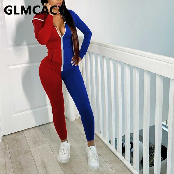 women long sleeve zipper front jumpsuit colorblock slim overalls jumpsuits 210702, Black;white
women long sleeve zipper front jumpsuit colorblock slim overalls jumpsuits 210702, Black;white
