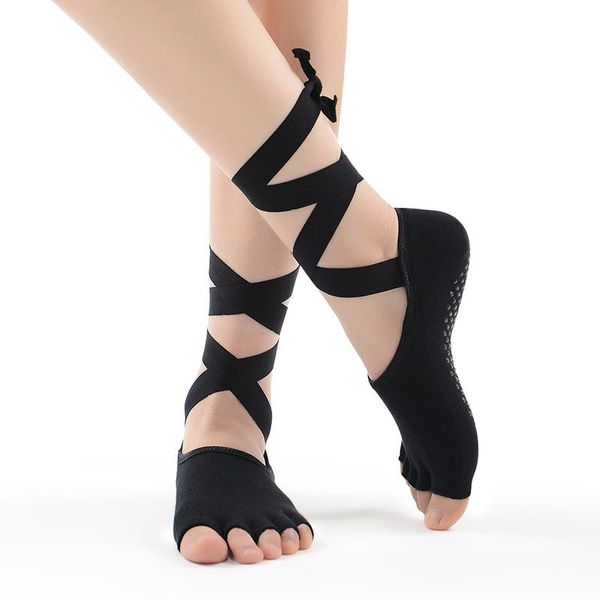 sports socks 3 colours women yoga five toe anti slip gym dance ladies with ribbons cotton, Black
sports socks 3 colours women yoga five toe anti slip gym dance ladies with ribbons cotton, Black