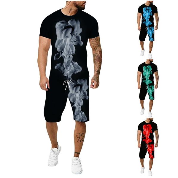 running sets men's smoke pattern sportswear summer short sports suit brand 3d printed t-shirt shorts gym beach pants jogging leisure, Black;blue
running sets men's smoke pattern sportswear summer short sports suit brand 3d printed t-shirt shorts gym beach pants jogging leisure, Black;blue