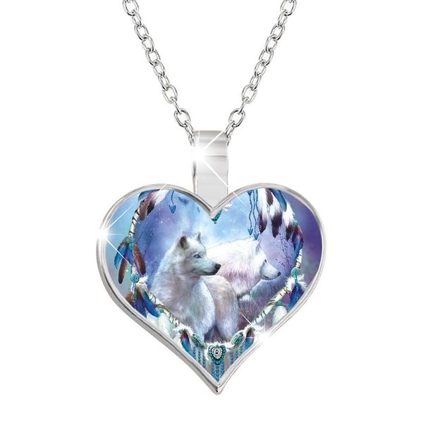 pendant necklaces bohemian feather white wolf necklace love heart epoxy for women ethnic jewelry accessories, Silver
pendant necklaces bohemian feather white wolf necklace love heart epoxy for women ethnic jewelry accessories, Silver