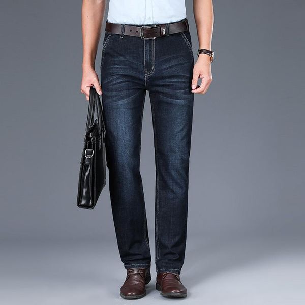 men's jeans straight loose trousers and elastic middle-aged for business leisure in spring summer 2021, Blue
men's jeans straight loose trousers and elastic middle-aged for business leisure in spring summer 2021, Blue