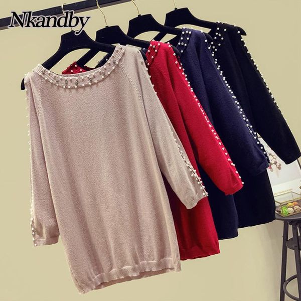 plus size t-shirt nkandby knitted sweater women 2021 autumn fashion loose off the shoulder beading jumpers chic pullover female knitwear
plus size t-shirt nkandby knitted sweater women 2021 autumn fashion loose off the shoulder beading jumpers chic pullover female knitwear