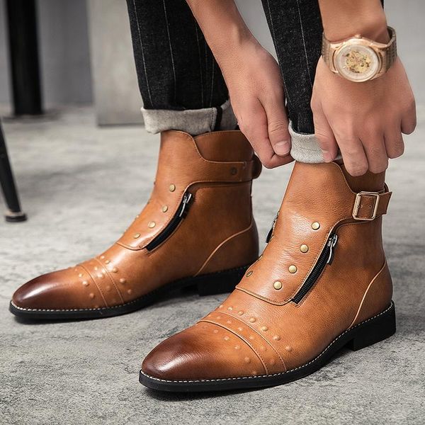 dress shoes winter men leather boots motorcycle brand bussiness snow lace-up drop, Black
dress shoes winter men leather boots motorcycle brand bussiness snow lace-up drop, Black
