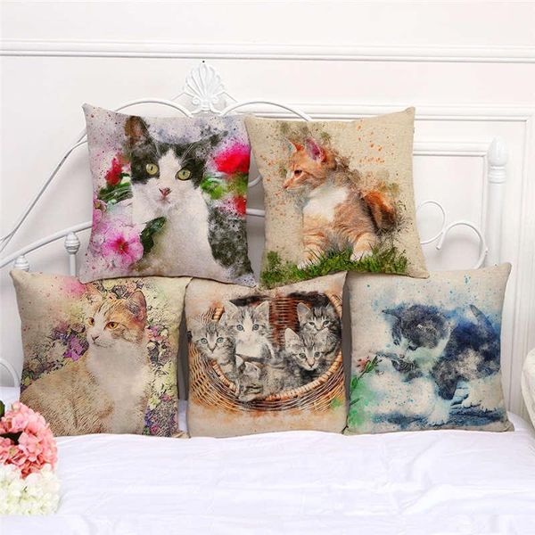 pillow case throw cases watercolor cat cut animals cushion cover 45x45cm home living room decoration linen/cotton pillowcover decor
pillow case throw cases watercolor cat cut animals cushion cover 45x45cm home living room decoration linen/cotton pillowcover decor
