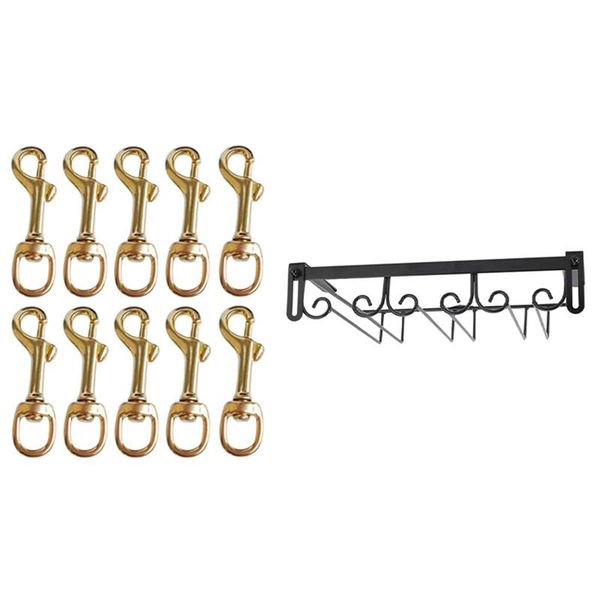 hooks & rails 10pcs metal swivel clasps - brass flag pole snap clip 1 pcs nail-wine glass rack cabinet hanging high stand
hooks & rails 10pcs metal swivel clasps - brass flag pole snap clip 1 pcs nail-wine glass rack cabinet hanging high stand