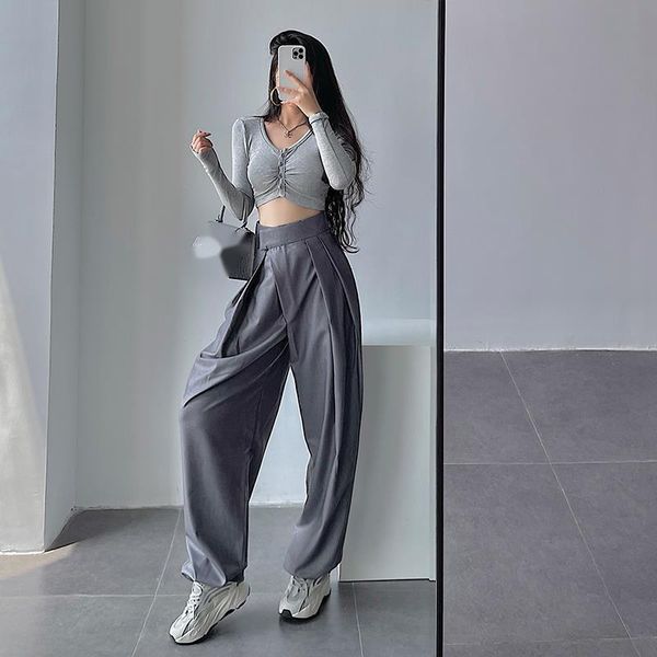 women's pants & capris womengaga streetwear high waist suit loose thin fashion casual wide leg trousers korean women girl 7sux, Black;white
women's pants & capris womengaga streetwear high waist suit loose thin fashion casual wide leg trousers korean women girl 7sux, Black;white