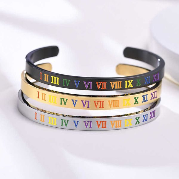 colored roman numerals bangles for men women, stainless steel rainbow numbers, casual lgbtq pride love jewelry q0719, Black
colored roman numerals bangles for men women, stainless steel rainbow numbers, casual lgbtq pride love jewelry q0719, Black