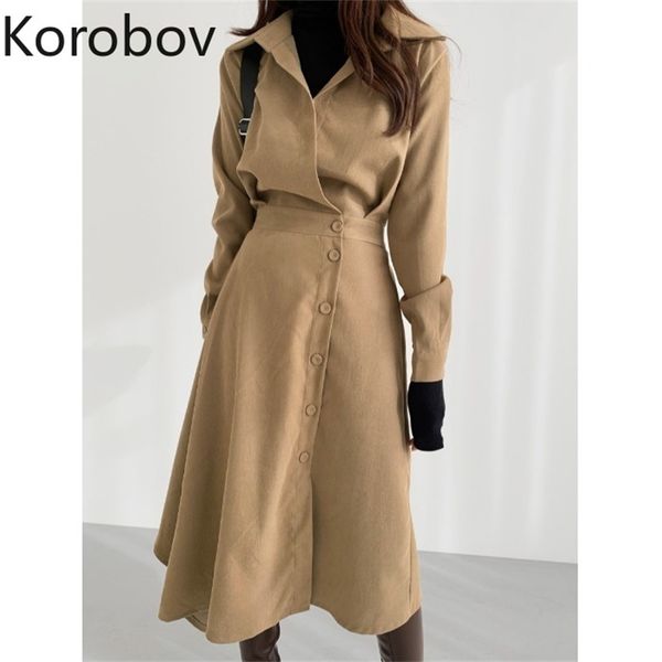 korobov spring summer korean new chic solid women dress irregular single breasted dresses long sleeve vestidos 210430, Black;gray
korobov spring summer korean new chic solid women dress irregular single breasted dresses long sleeve vestidos 210430, Black;gray