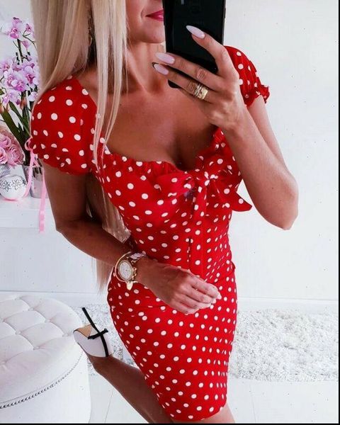 womens dresses local stock women boho polka dot bodycon short sleeve o neck dress ladies summer holiday mini sundress, Black;gray
womens dresses local stock women boho polka dot bodycon short sleeve o neck dress ladies summer holiday mini sundress, Black;gray