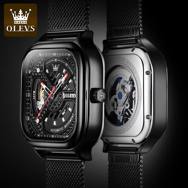 2021 olevs new personality watches steampunk square gentlemen hollow mechanical lightning clock watertight unique make 6634, Slivery;brown
2021 olevs new personality watches steampunk square gentlemen hollow mechanical lightning clock watertight unique make 6634, Slivery;brown