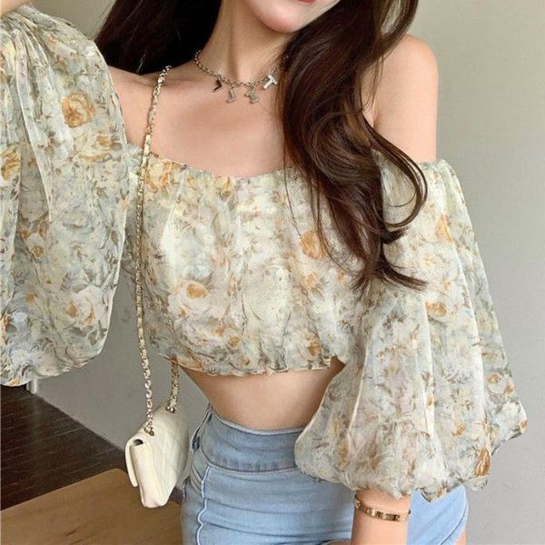 women's blouses & shirts floral blouse women french vintage designer sweet slim strap casual puff sleeve outdoor 2021 summer, White
women's blouses & shirts floral blouse women french vintage designer sweet slim strap casual puff sleeve outdoor 2021 summer, White