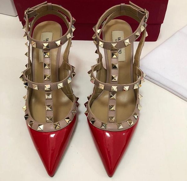 sandals women designer design high heel v 10cm thin lady wedding shoes pointed toe rivets real leather 34-43 macw, Black
sandals women designer design high heel v 10cm thin lady wedding shoes pointed toe rivets real leather 34-43 macw, Black