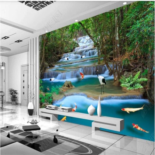 custom 3d wallpaper waterfall forest wallpapers tv background wall murals for living room
custom 3d wallpaper waterfall forest wallpapers tv background wall murals for living room