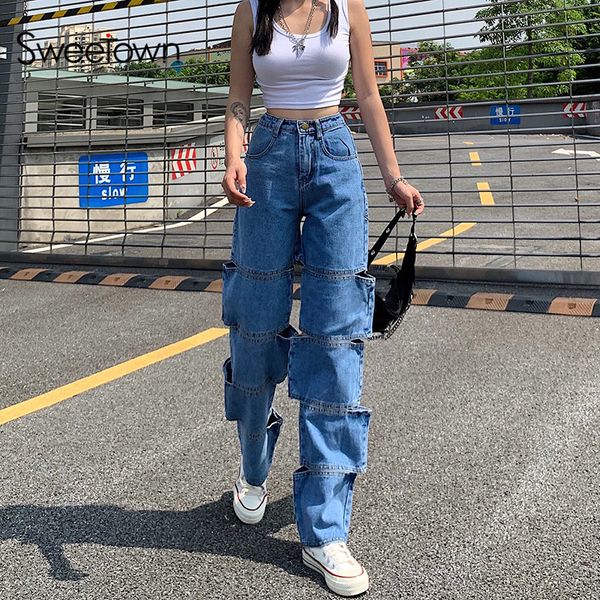 england preppy style straight jeans women casual baggy wide leg streetwear pants girls 90s high waist hole denim pants, Black;white
england preppy style straight jeans women casual baggy wide leg streetwear pants girls 90s high waist hole denim pants, Black;white