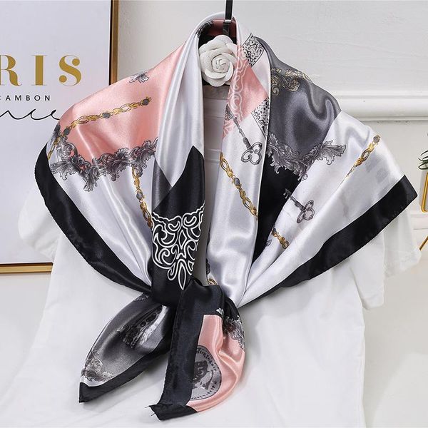 scarves 90x90cm silk scarf luxury designer print neck headscarf women office lady square kerchief hair handkerchief, Blue;gray
scarves 90x90cm silk scarf luxury designer print neck headscarf women office lady square kerchief hair handkerchief, Blue;gray
