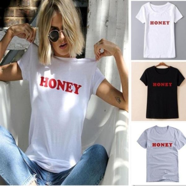 women's t-shirt honey letter print t shirt women short sleeve o neck loose white summer ladies tee clothes camisetas mujer
women's t-shirt honey letter print t shirt women short sleeve o neck loose white summer ladies tee clothes camisetas mujer
